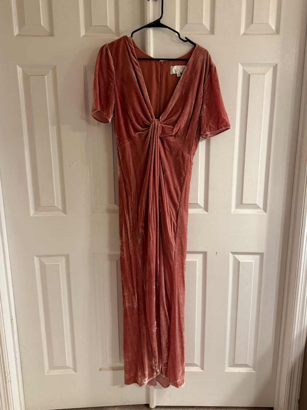 JOA Women's Velvet Twist-Front High Low Dress in Dusty Rose